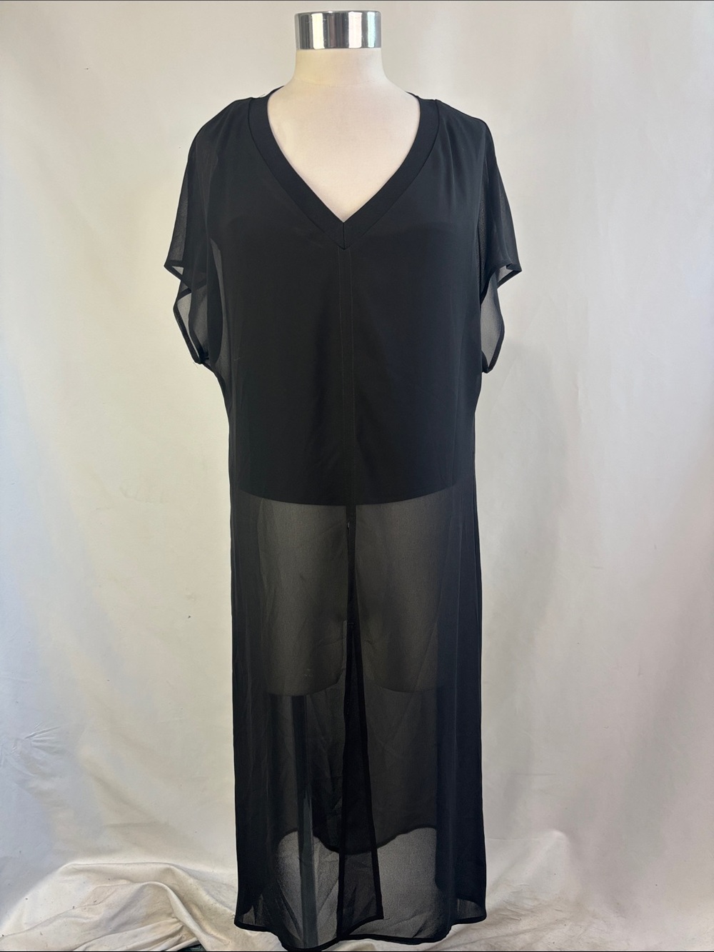 HARTLY BLACK LONG LAYERED TOP